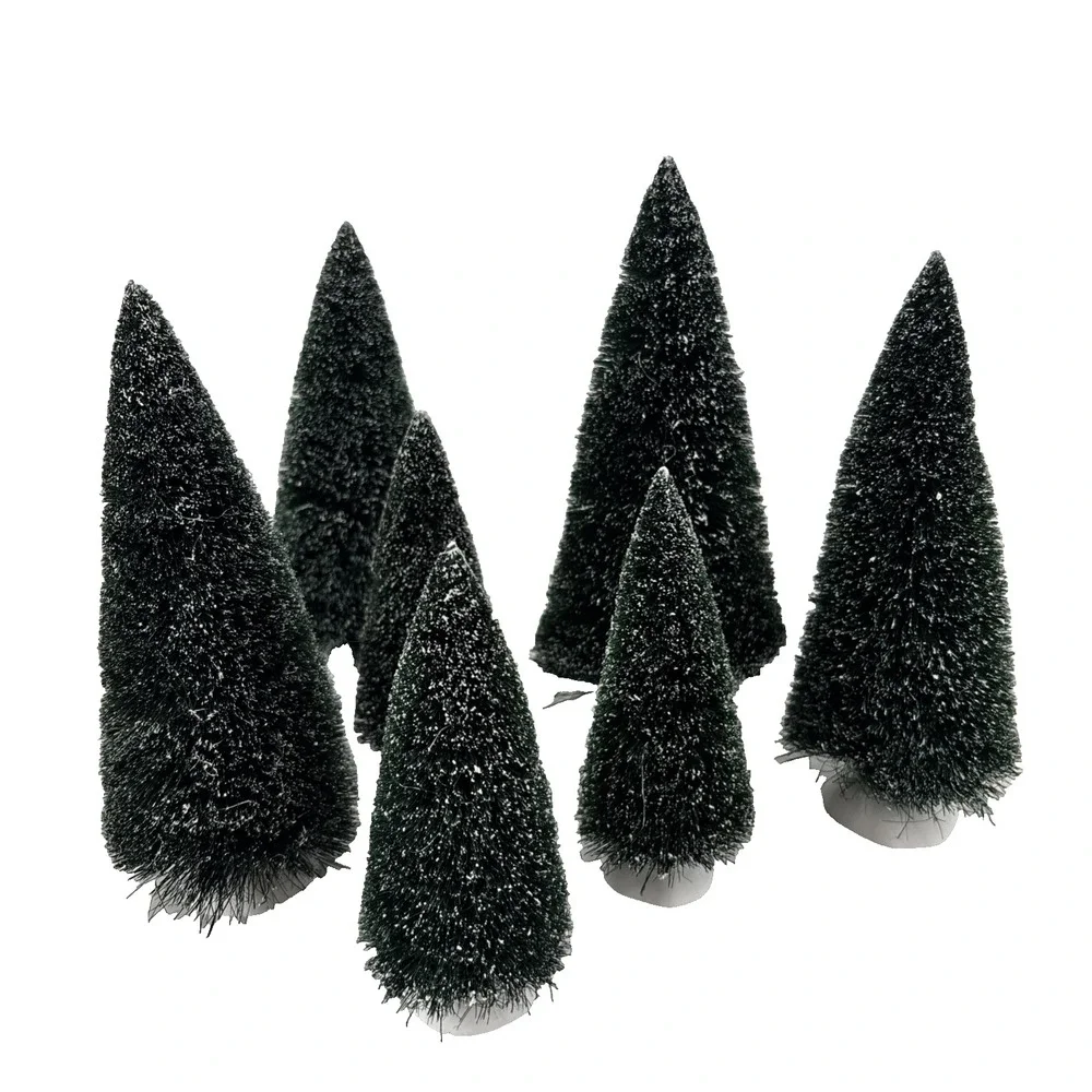 Dept. 56 Village Frosted Topiary Trees Set Of 7 #56.52842